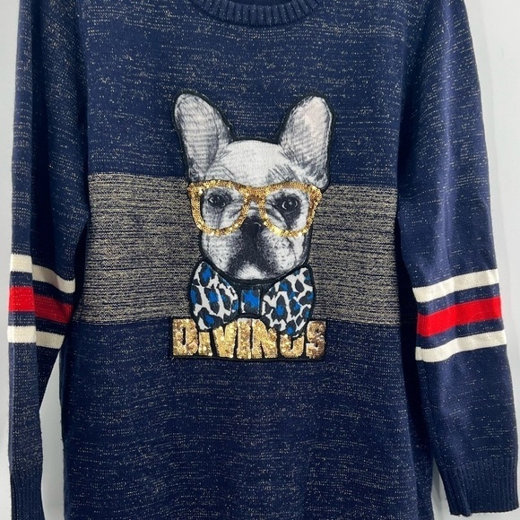 Palster Blue sweater dress with dog Divinus - Picture 2 of 7